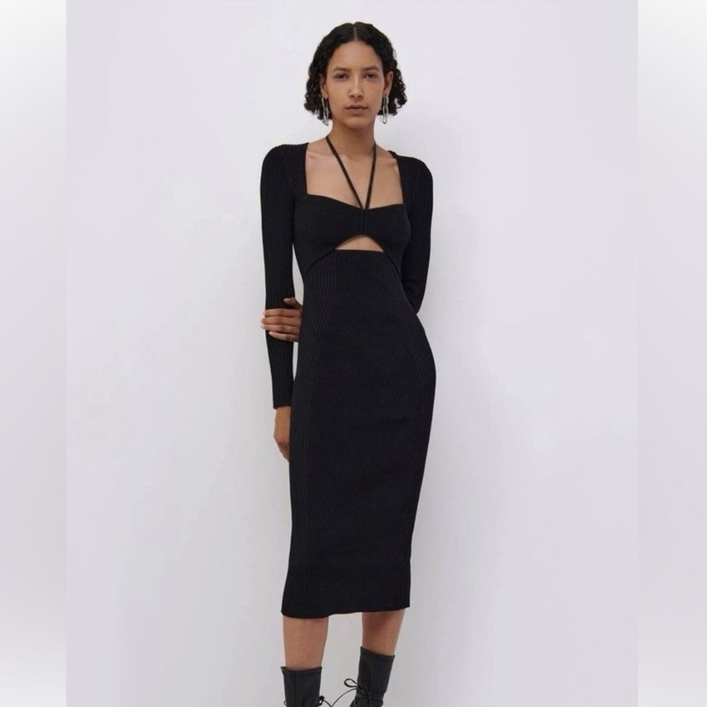 Jonathan Simkhai Black Long Sleeve Dress